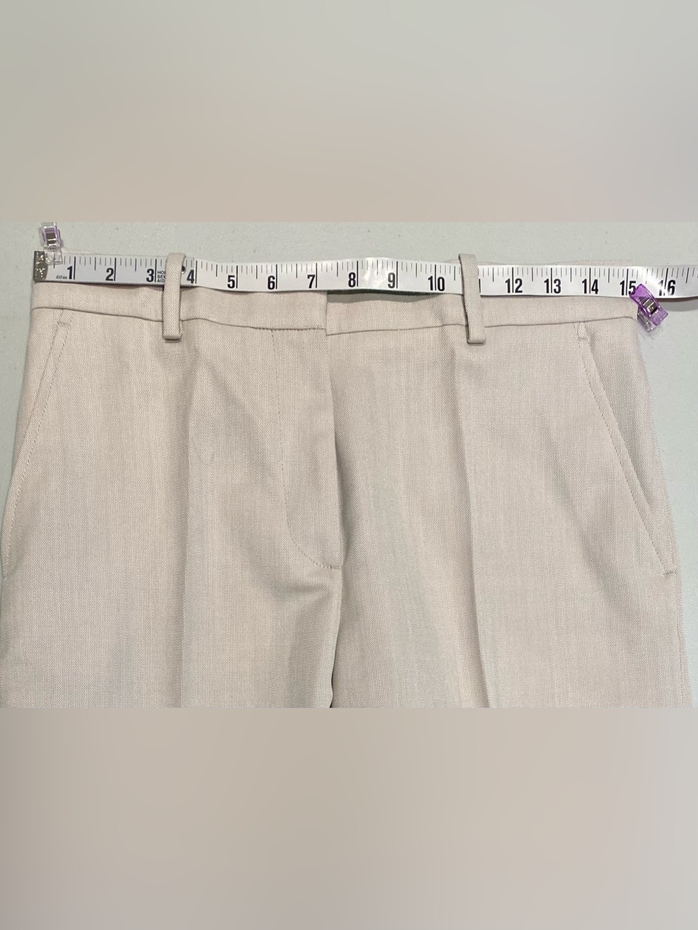 COS Latte Tan Wool Blend Slim Leg Trousers, size 6, NWT - Picture 5 of 8